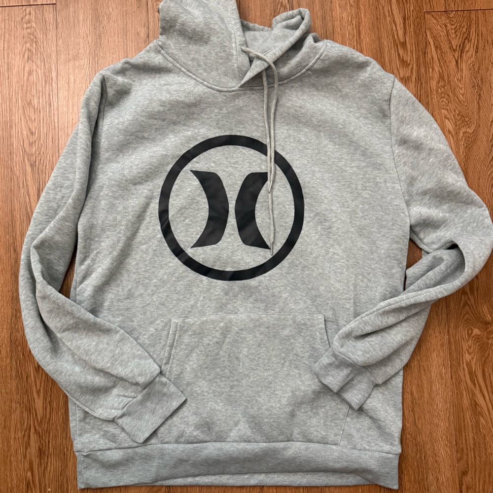 Hurley Men's Gray Hoodie with Black Logo